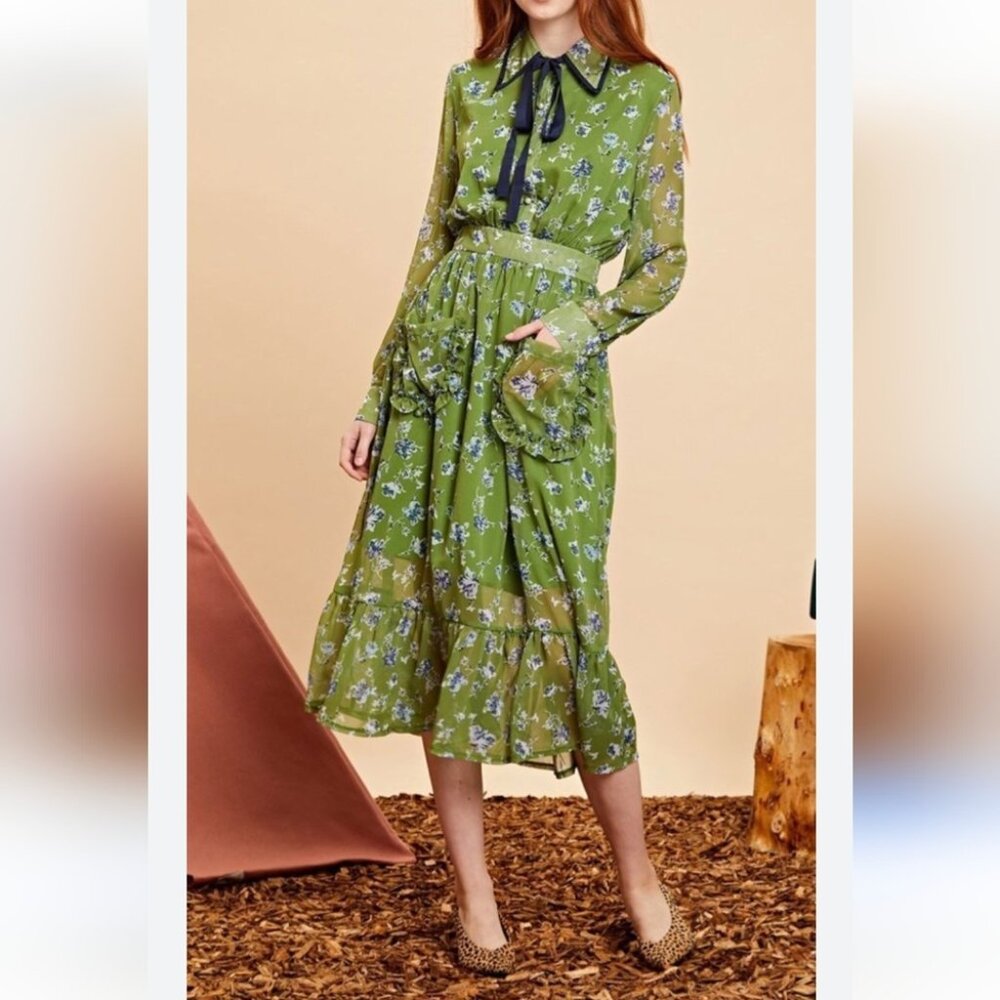 Sister Jane green maxi retro style size Xsm